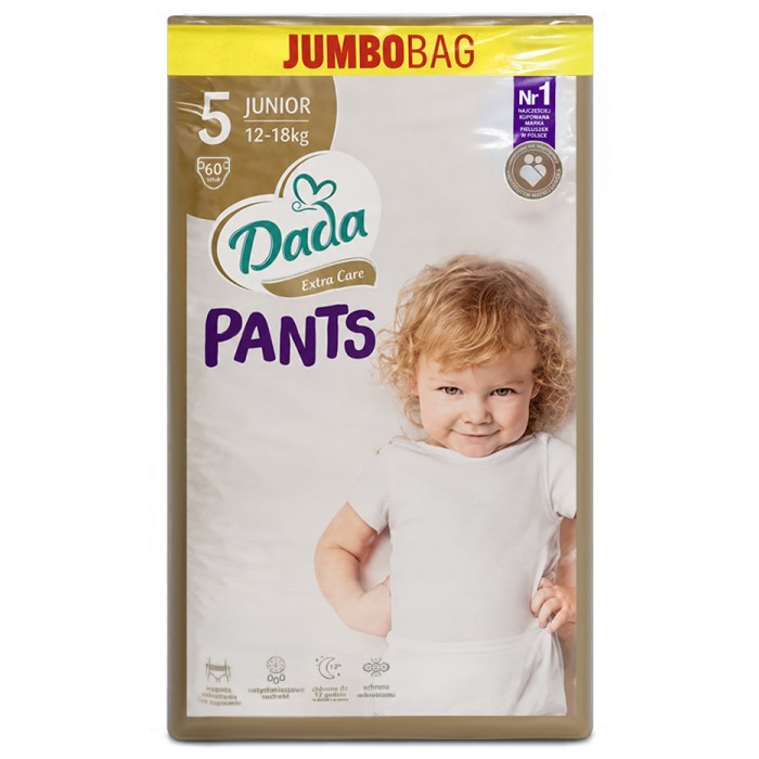 Підгузки-трусики дитячі Dada Extra Care Pants, розмір 5 (12–18 кг), 60 шт - 